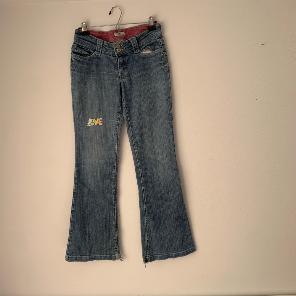 Y2K Jeans Low Cut Waistline Boot Cut Flair Denim Trendy Aesthetic
